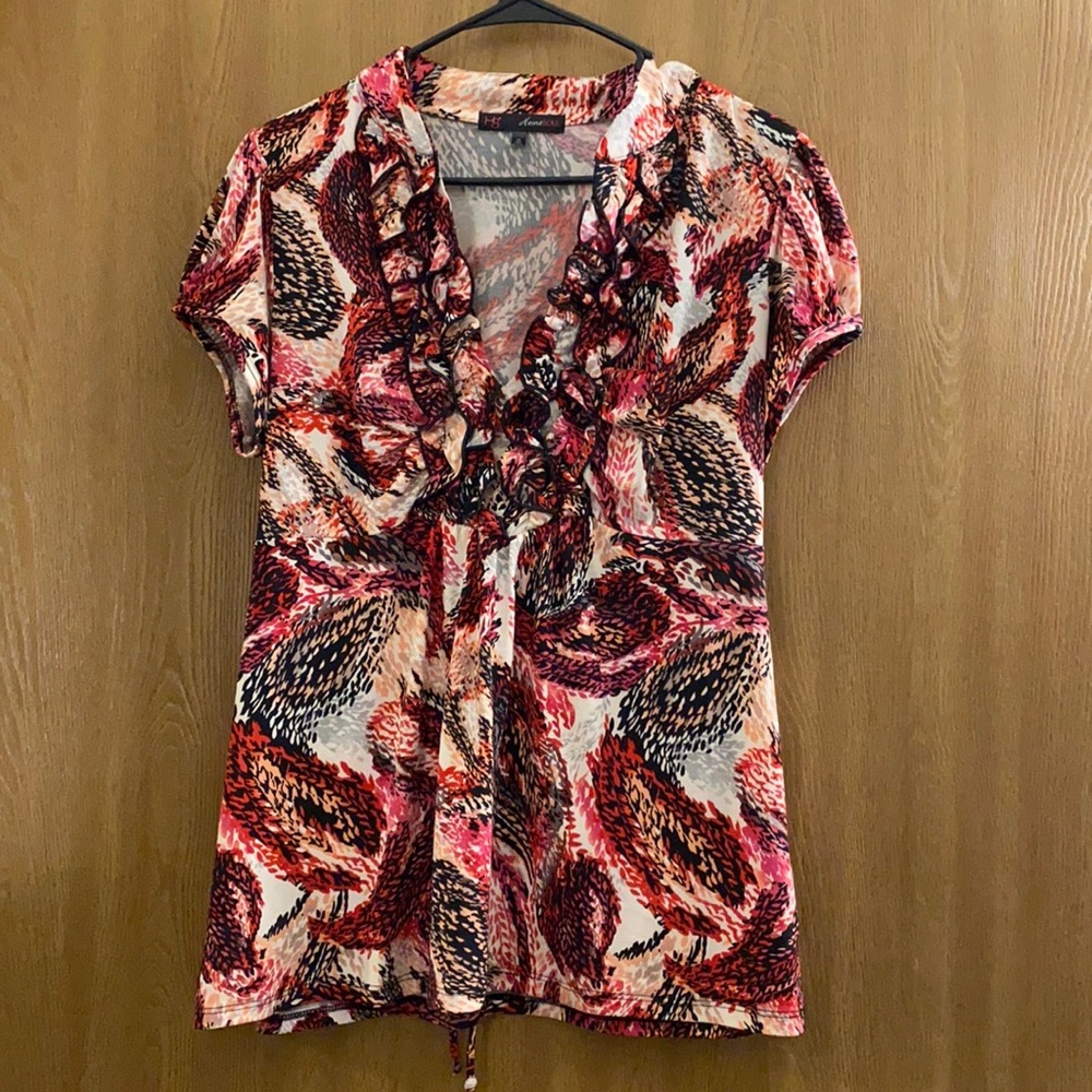Pink/Red Patterned Top
